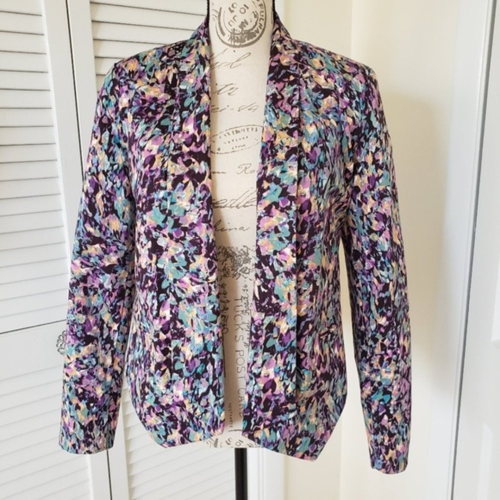 Mossimo Multicolored/Purple Blazer Size M